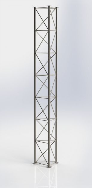 Lattice Mast 3m Section (Revised). ZigZag bracing and flange joint.