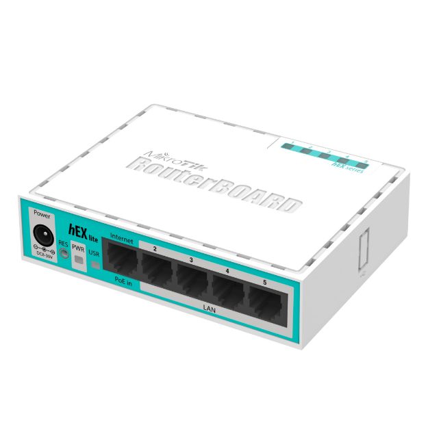 MikroTik hEX Lite - Desktop Router with 5x 10/100 ports