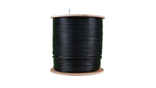 Acconet CAT5 UV Outdoor Ethernet Cable 500m Black Solid Copper SF/TP Pull Box | CAT5U-500-SC