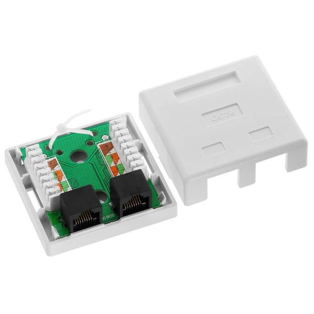 Acconet CAT5e Double RJ45 Wall Box | CAT5-BOX-2