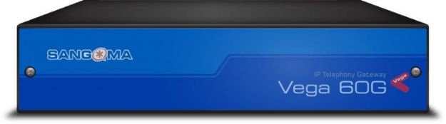 Sangoma - Vega 60 8 FXS analog gateway, connecting VoIP and PSTN networks and internet cabling.
