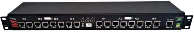 Micro Instruments - 8 Channel Gigabit POE Injector with a remote management Ethernet Port