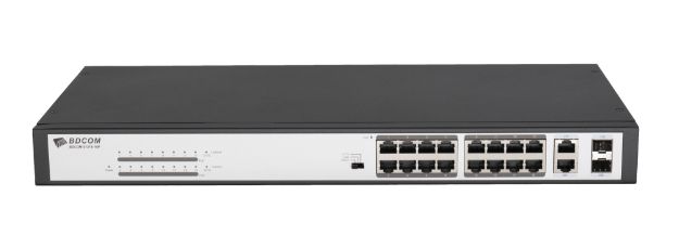 BDCOM 16-Port 10/100 POE switch, 16 POE ports, 2 x 1000Mbps Combo ports