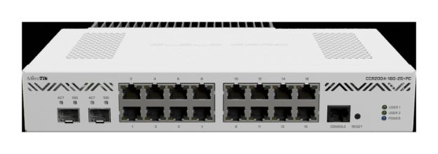 MikroTik Cloud Core 16 Port Gigabit 2SFP+ Passive Cooling Router | MT-RBCCR2004-16G-2S+PC