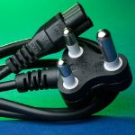 Power Cord (Clover) 3 Pin South African, 1.8 Meters. Dedicated Plug Top (Red Plug)